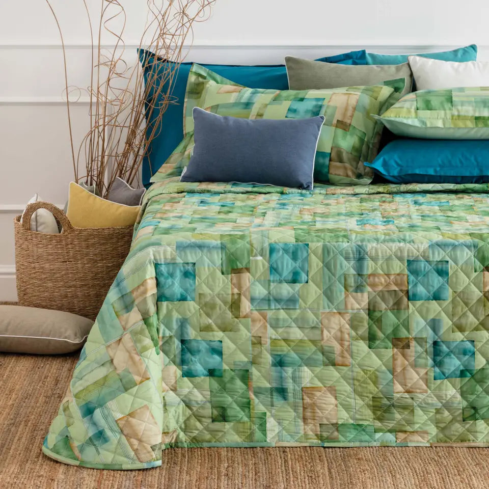 Copriletto trapuntato Filipe piazza e mezzo Riviera var verde