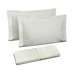 Completo letto ricamato Pois Dea Home Collection var. 37 tortora