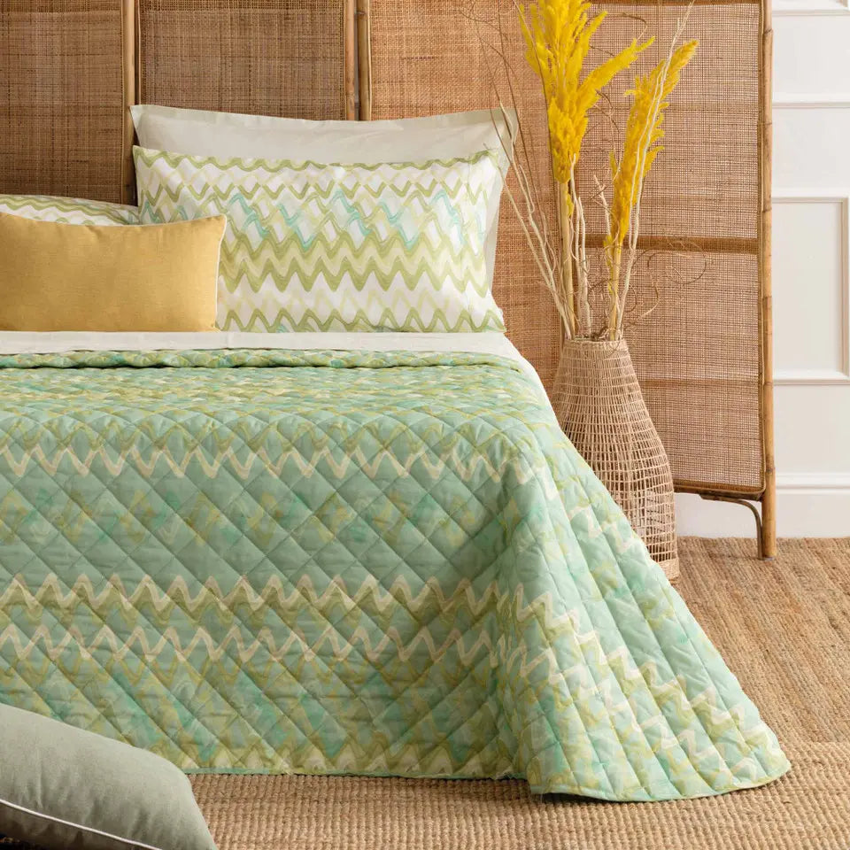 Copriletto trapuntato piazza e mezzo Jambo Riviera var. Verde