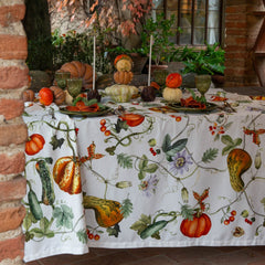 Tovaglia rotonda Kurbis Tessitura Toscana Telerie