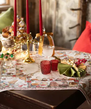 Tovaglia  Noel Gourmand Tessitura Toscana Telerie x12