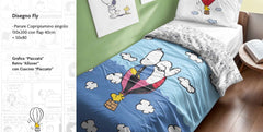 Parure Copripiumino singolo dis. Fly Peanuts