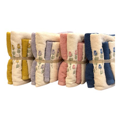 Set 4 asciugamani in spugna disegno Roselline Dea Home Collection.