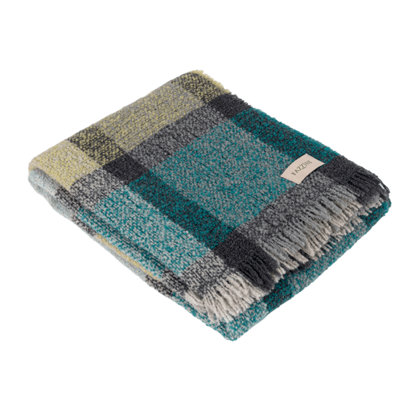 Plaid Bouclé Fazzini var. Verde/Petrolio