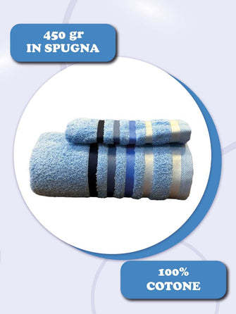 Coppia asciugamani Malizia Daltex Celeste
