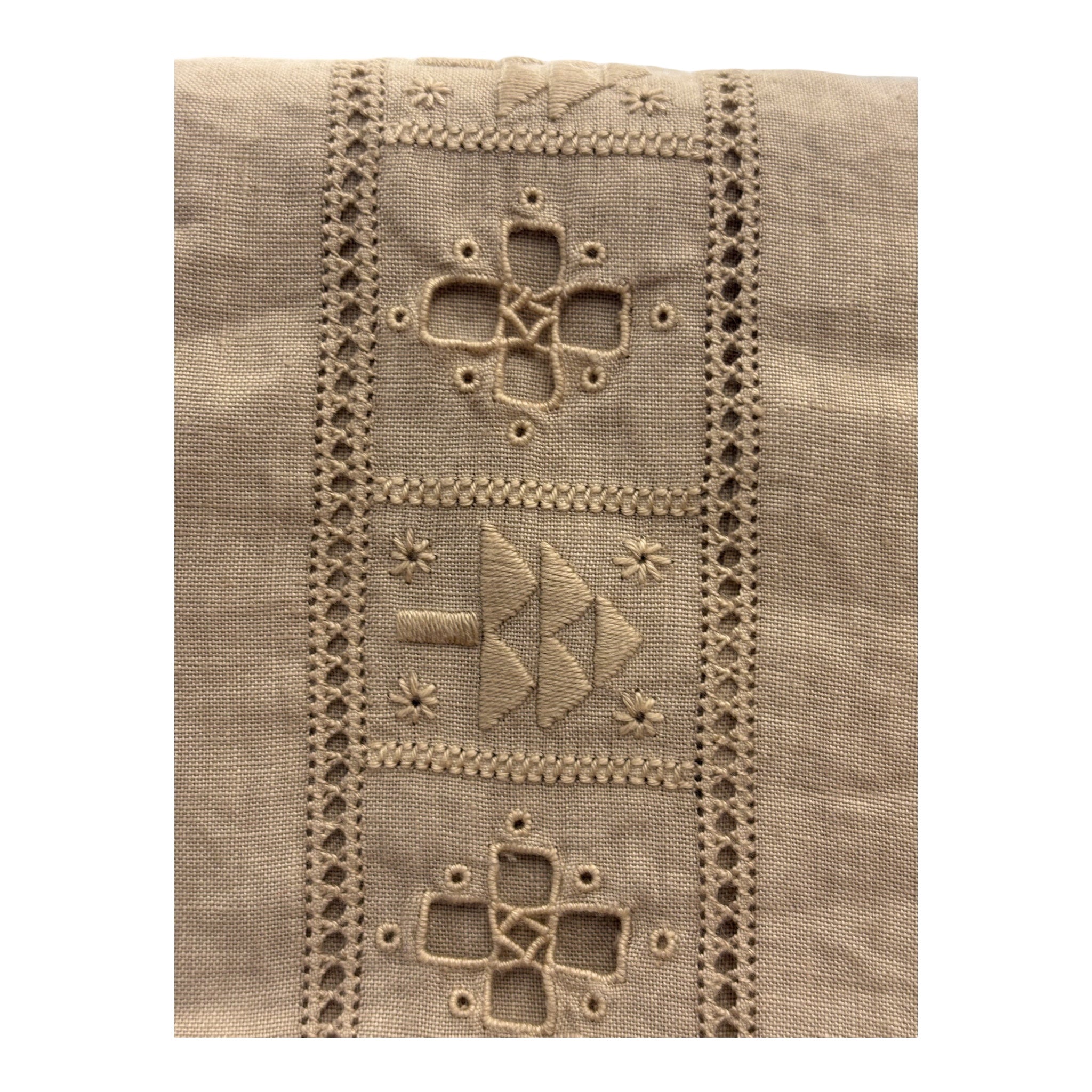 Set asciugamani 1+1 Puro Lino in Punto Antico var. Nude