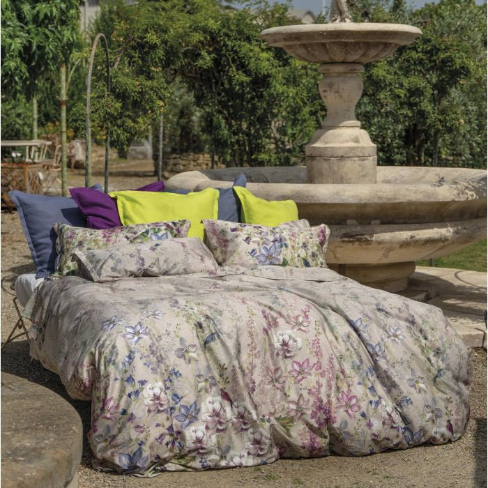 Completo letto matrimoniale Arome Fiore Grande Tessitura Toscana Telerie