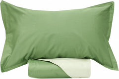 Copripiumino raso di cotone matrimoniale Incanto Riviera Muschio Avorio