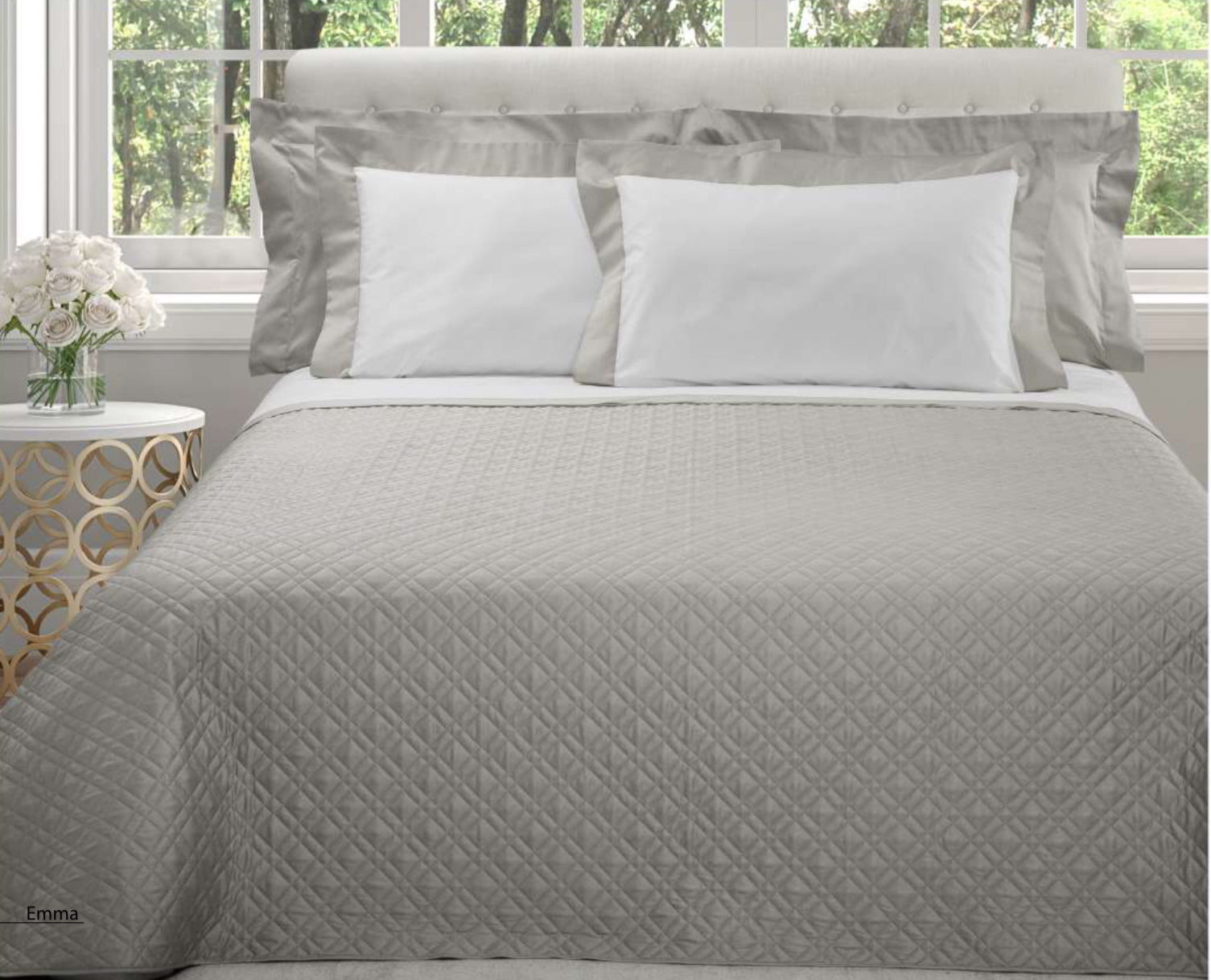 Trapuntino Emma in raso di cotone Dea Home Collection Tortora 82