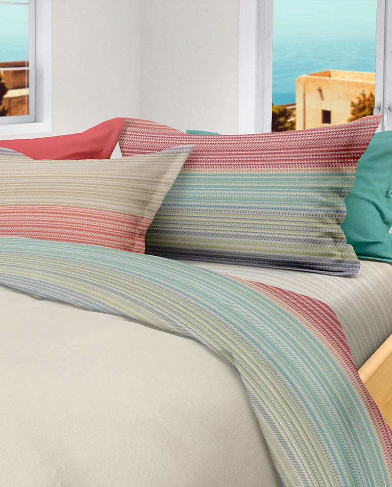 Completo letto matrimoniale Malaga Le Vie del Cotone var. Ciliegia