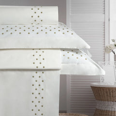 Completo letto ricamato Pois Dea Home Collection var. 30 verde