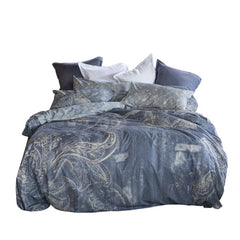 Parure copripiumino piazza e mezzo | Denim | Tessitura Telerie Toscane
