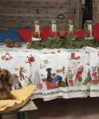 Tovaglia Jingle Woof Tessitura Toscana Telerie x12