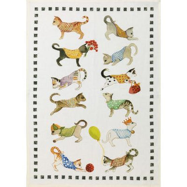 Strofinaccio in Puro Lino dis. BEST FRIEND GATTI Tessitura Toscana Telerie