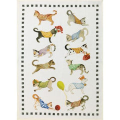 Strofinaccio in Puro Lino dis. BEST FRIEND GATTI Tessitura Toscana Telerie