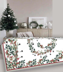 Tovaglia natalizia Evergreen in Raso di Cotone Tag House x12