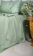 Completo letto Jenny | Puro Lino | Salvia