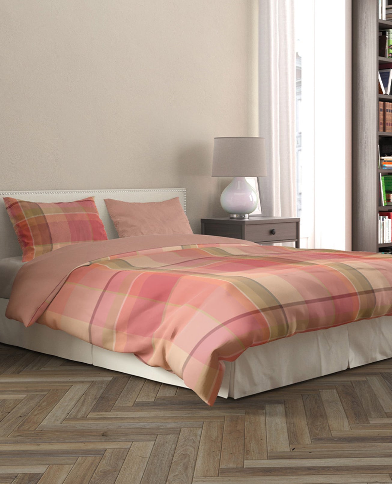 Copripiumino piazza e mezzo Mr Tartan Corallo