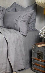 Completo letto matrimoniale Jenny | Puro Lino | Grigio