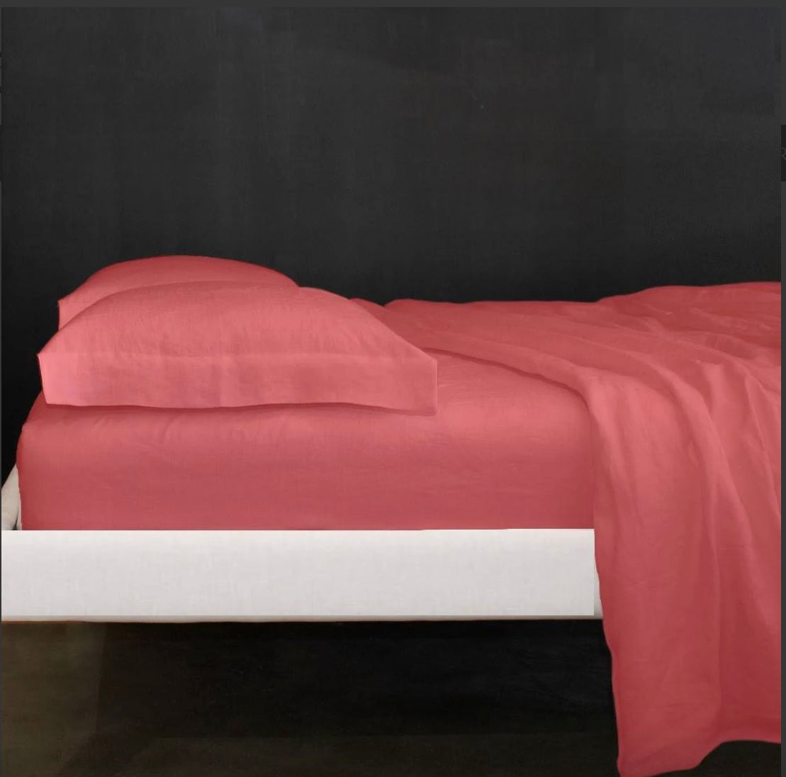 Completo letto matrimoniale Jenny | Puro Lino | Geranio