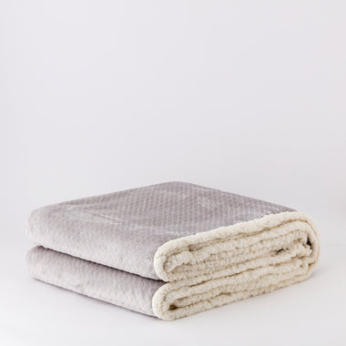 Plaid in ecopelliccia 210x240 cm - Grigio - Esagon | Riviera