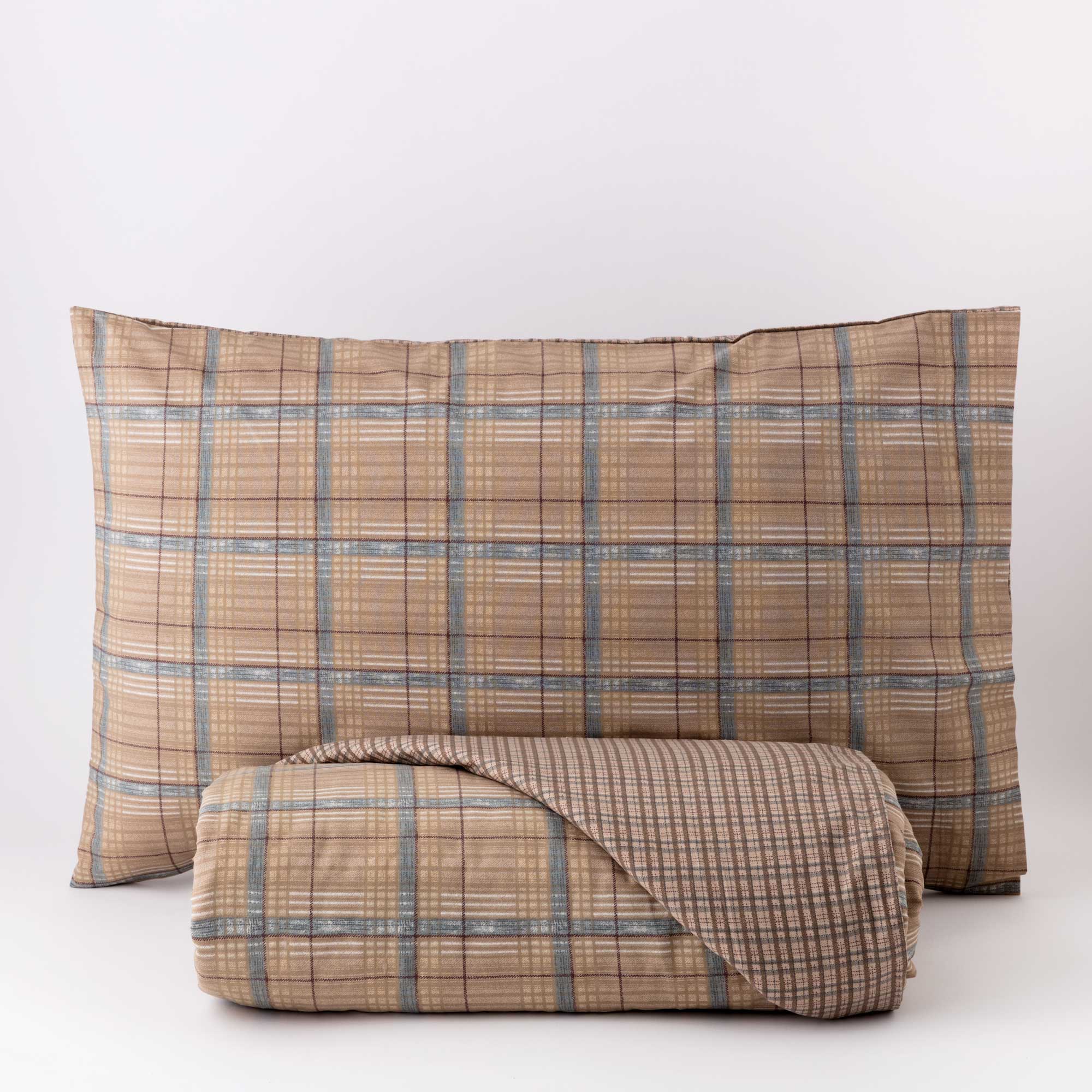 Completo copripiumino singolo tortora - Ivo | Riviera | Carillo Home