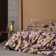 Parure copripiumino matrimoniale Viola Aubergine - Peonia | Reevér