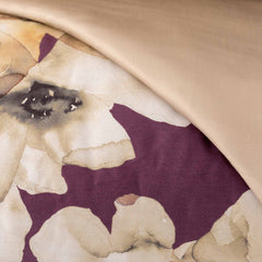 Parure copripiumino matrimoniale Viola Aubergine - Peonia | Reevér