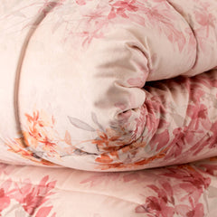 Trapunta in velluto matrimoniale rosa - Flora | Riviera | Carillo Home
