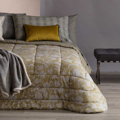Trapunta in velluto matrimoniale giallo - Musa | Riviera | Carillo Home