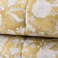 Trapunta in velluto matrimoniale giallo - Musa | Riviera | Carillo Home