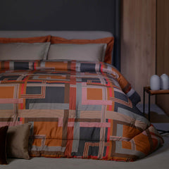 Trapunta matrimoniale arancio - Carré | Carillo Home
