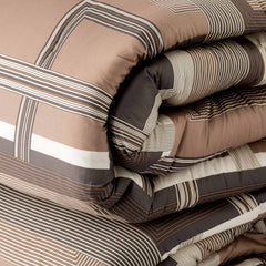 CARRE' trapunta raso di cotone stampato  | Carillo HomeMATRIMONIALE | Nocciola