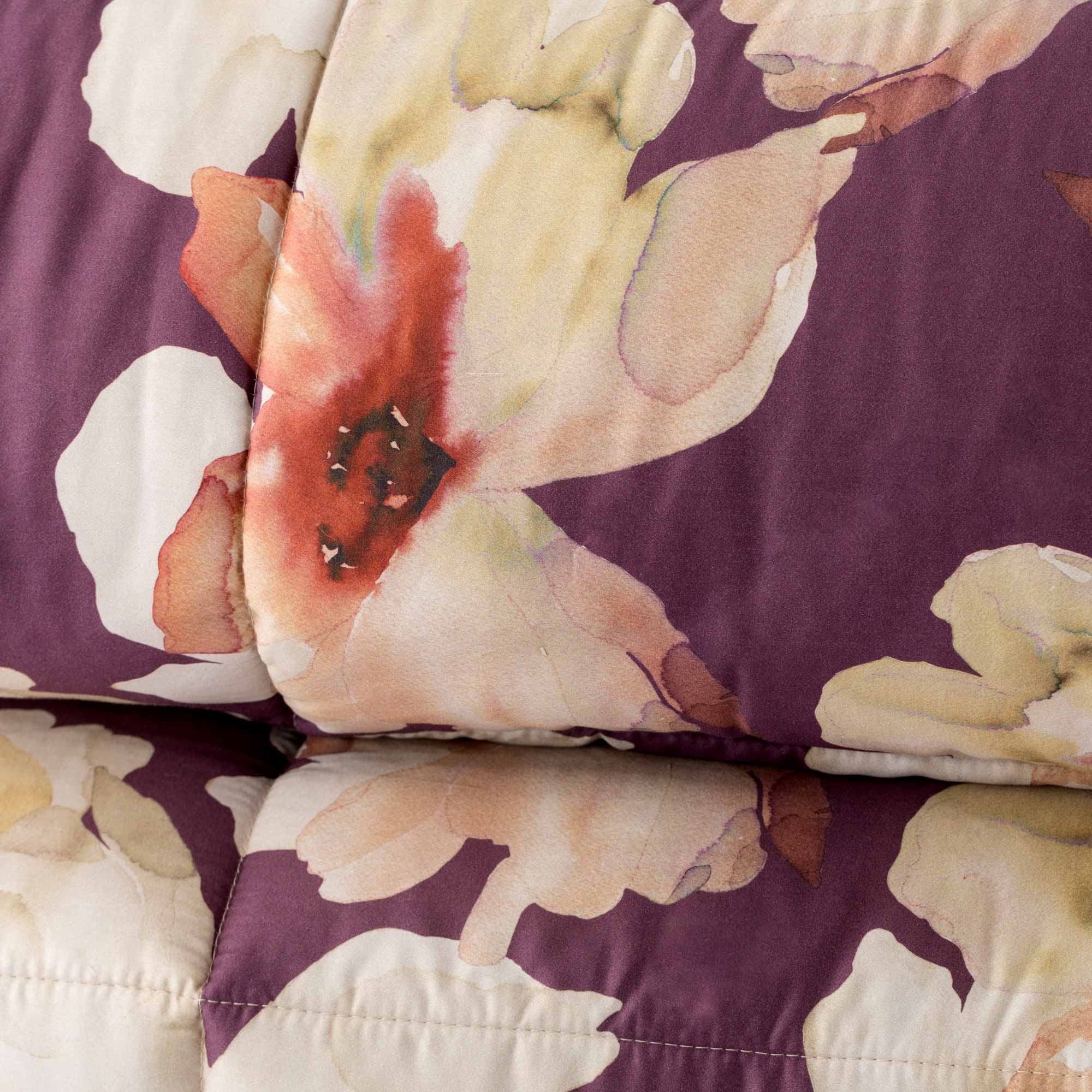 Trapunta matrimoniale Viola Aubergine - Peonia | Reevér
