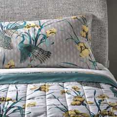 Trapuntino Quilt  Matrimoniale- Pavone Grigio - Ocra