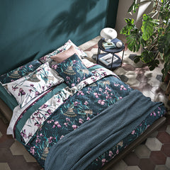 Parure Copripiumino Pavone Matrimoniale -  Prugna | Fazzini