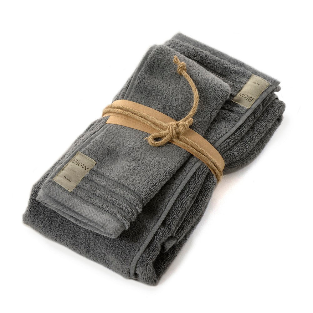 Coppia di asciugamani color piombo - Coccola | Fazzini