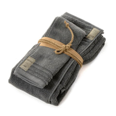 Coppia di asciugamani color piombo - Coccola | Fazzini