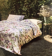 Completo lenzuola due piazze - Ortensie Fazzini- verde salvia