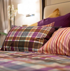 Parure Copripiumino Matrimoniale | Tartan | Tessitura Toscana Telerie