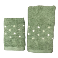 Coppia di asciugamani verde - Coriandoli | Dea Home