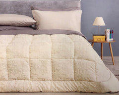 Trapunta matrimoniale Riviera Luxury - velluto Jacquard- Ghiaccio