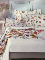 Completo lenzuola matrimoniale bianco - Poppies Field | Mirabello