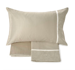 Completo lenzuola matrimoniale beige/grigio - Galuchat | Fazzini