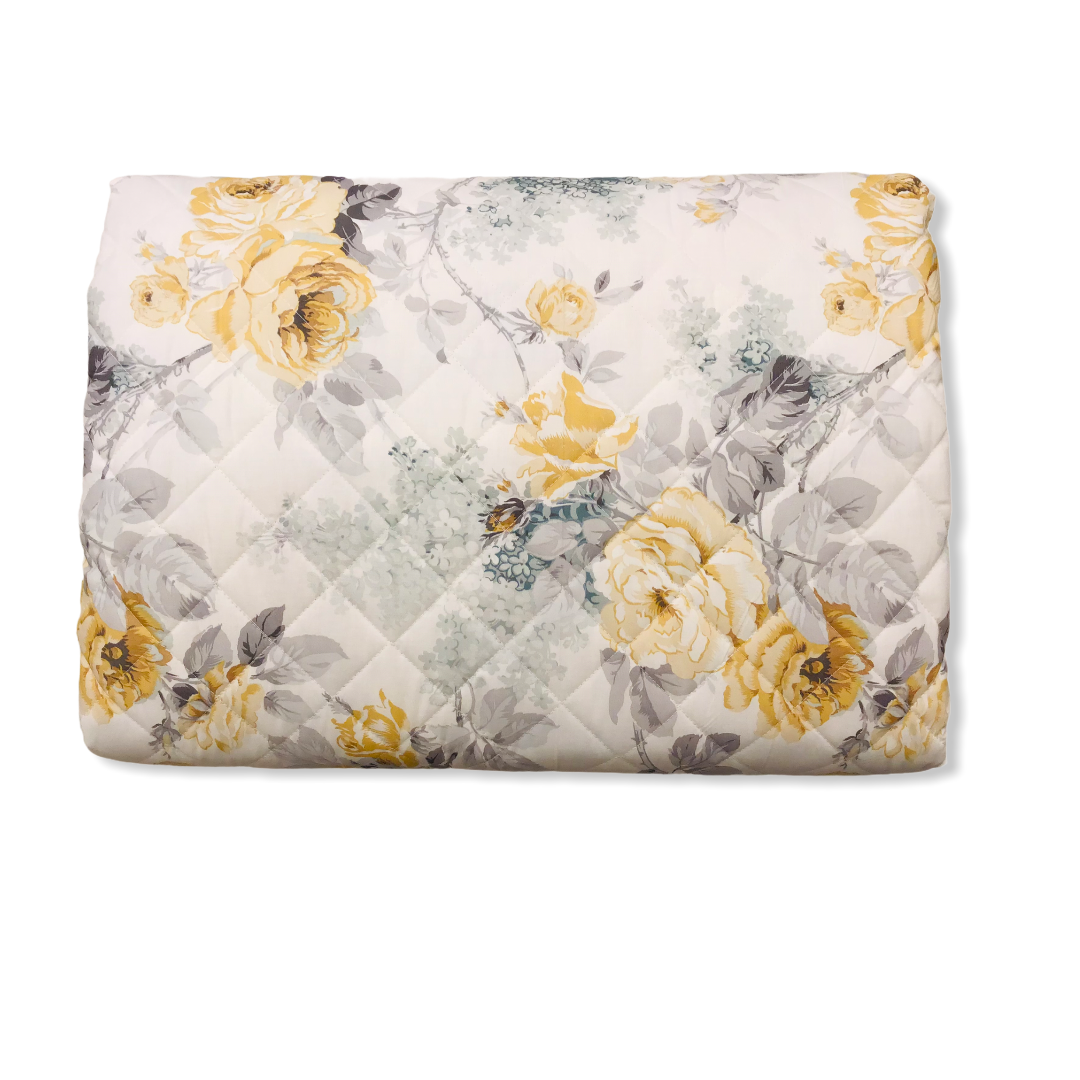 Trapuntino matrimoniale grigio/giallo - Giusy | Cavalieri