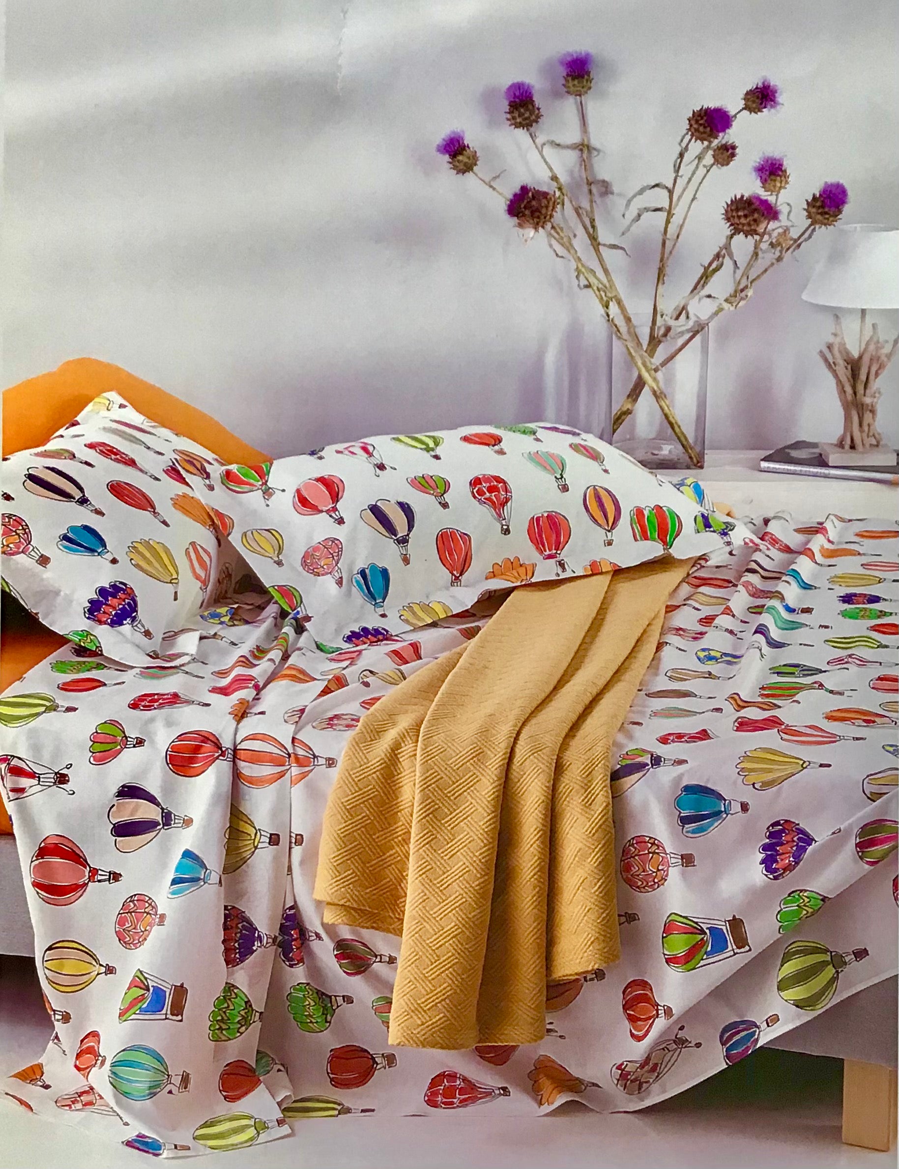 Completo lenzuola due piazze arancio - Balloons | Mirabello