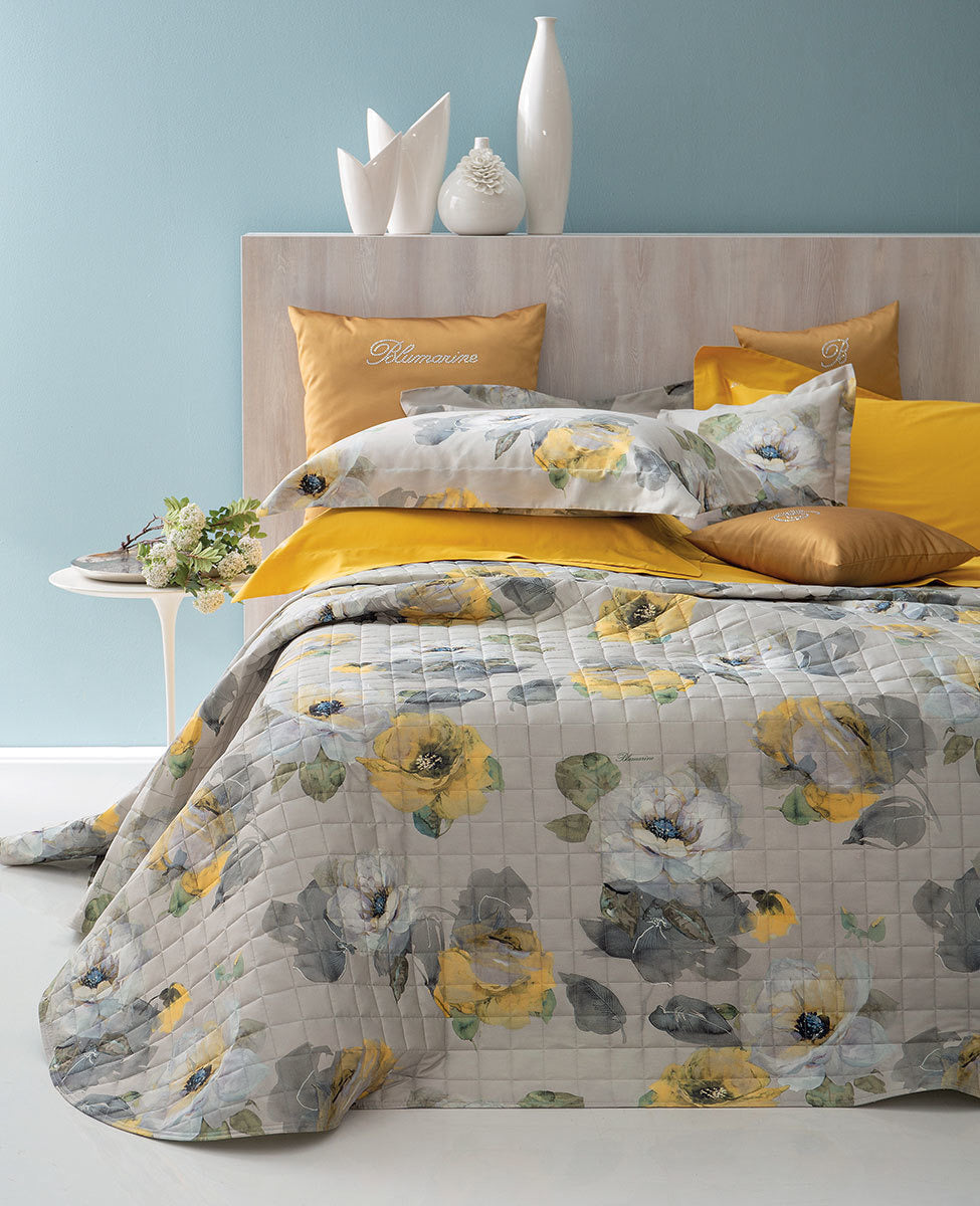 Copriletto trapuntato Blumarine - Cloe - Quilt Matrimoniale - Polline