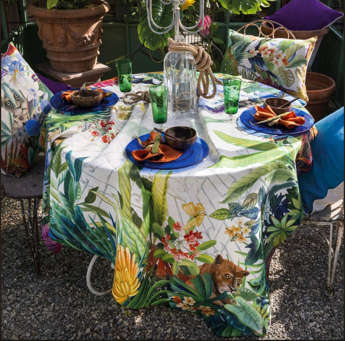 Tovaglia Puro Lino quadrata x 8 | Naïf | Tessitura Toscana Telerie