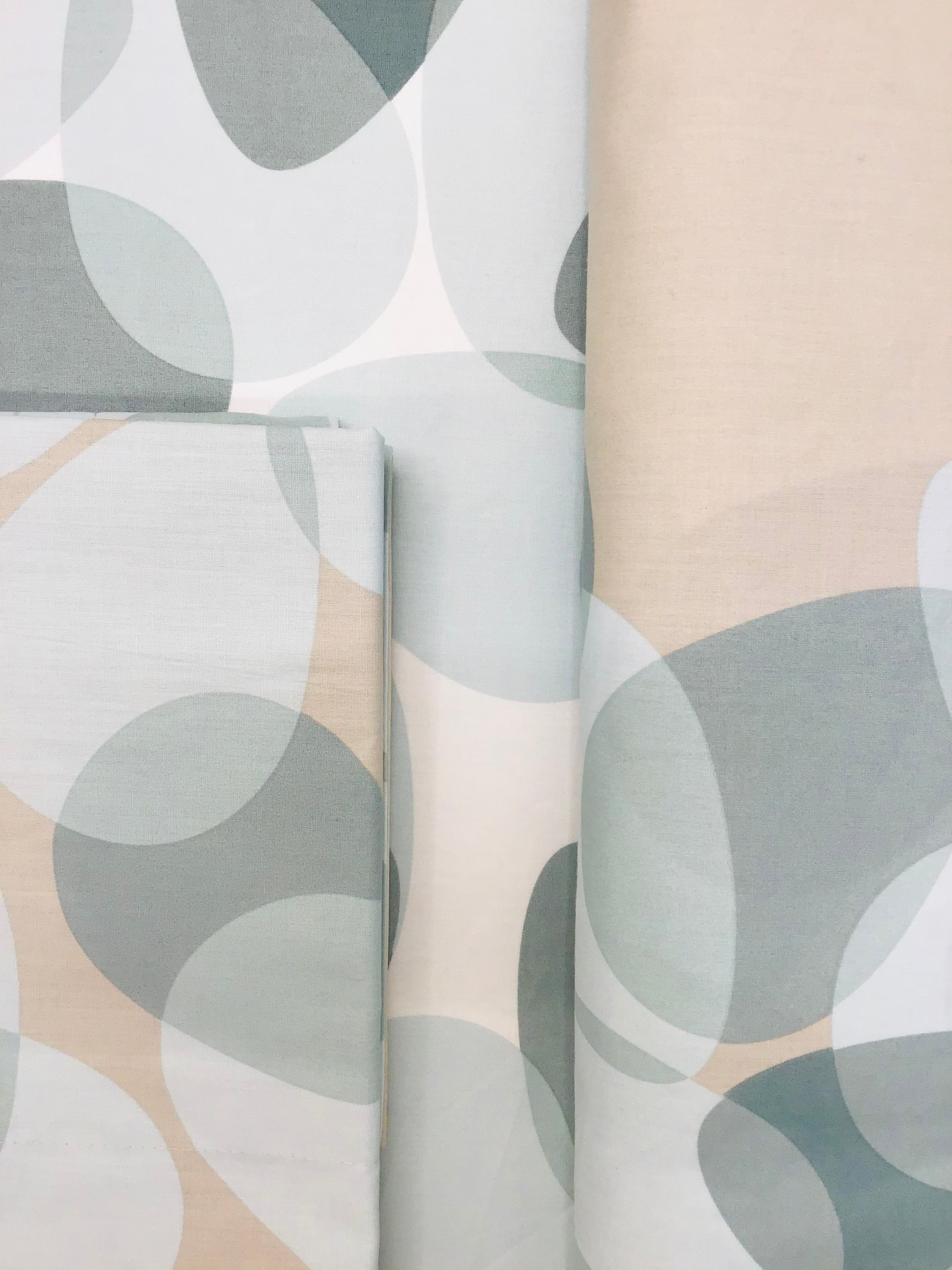 Completo copripiumino due piazze - Oryza  - verde/sabbia | Mirabello