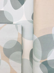 Completo copripiumino due piazze - Oryza  - verde/sabbia | Mirabello